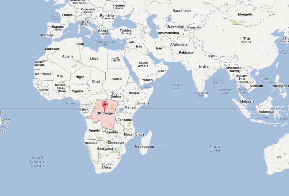 karte von demokratische republik kongo welt